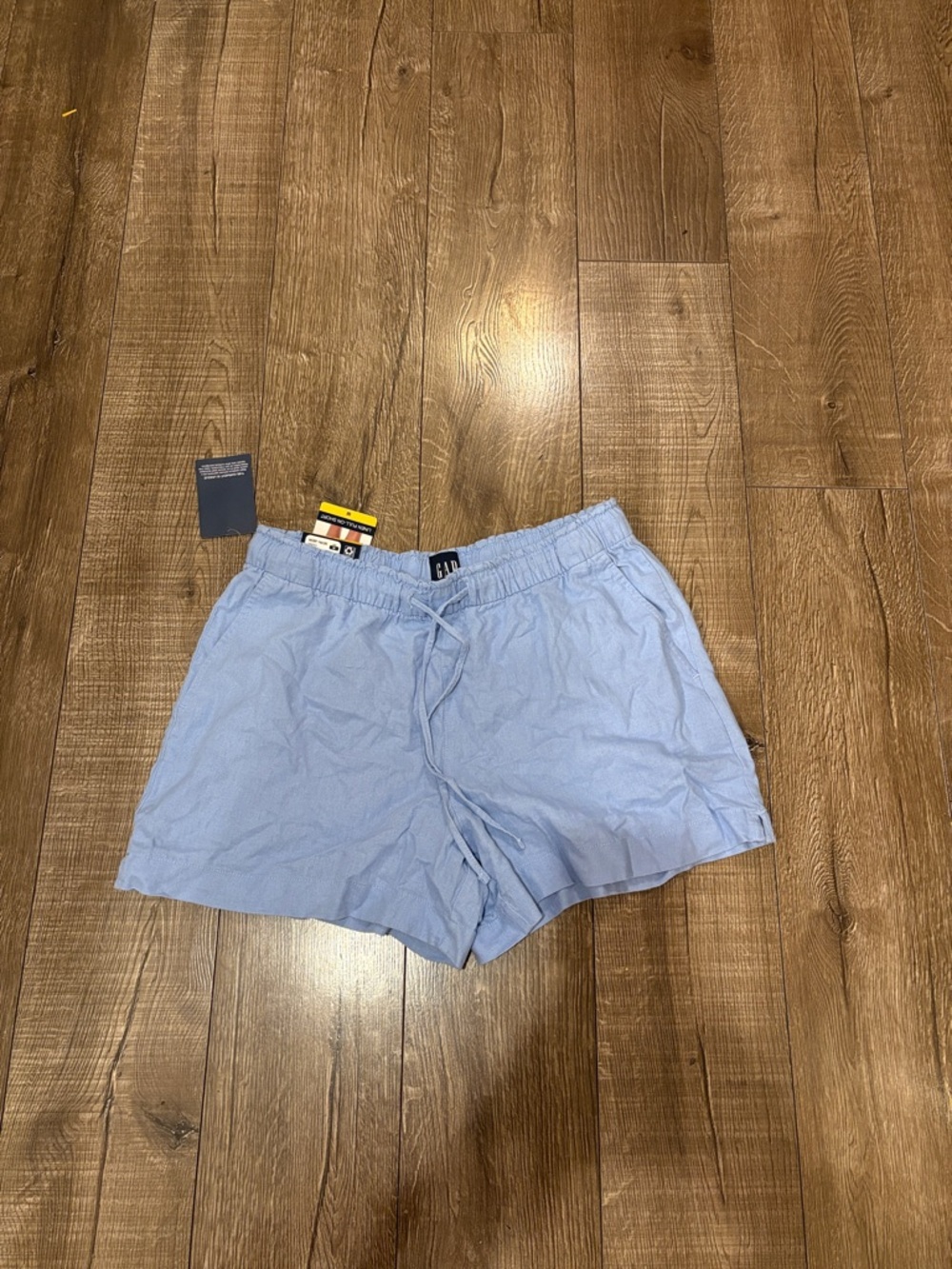 GAP Sky Blue Linen Elastic Waist Drawstring Shorts